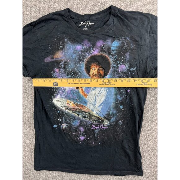 Bob Ross T-Shirt Men's Large Black Blue Intergalactic Outer Space Short Sleeve - Picture 3 of 6